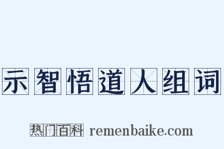 示智悟道人组词是什么意思的图片